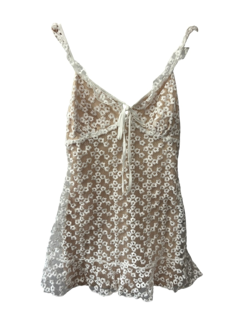 Lulu’s Charmaine White Lace Daisy Dress Size Small NWT Dainty Romantic Bridal